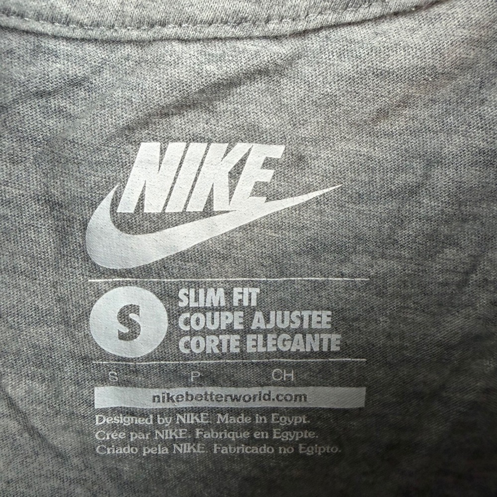 Nike Pocket T-Shirt Men's Small Gray Black Striped Slim Fit Colorblock Tee - Picture 2 of 8